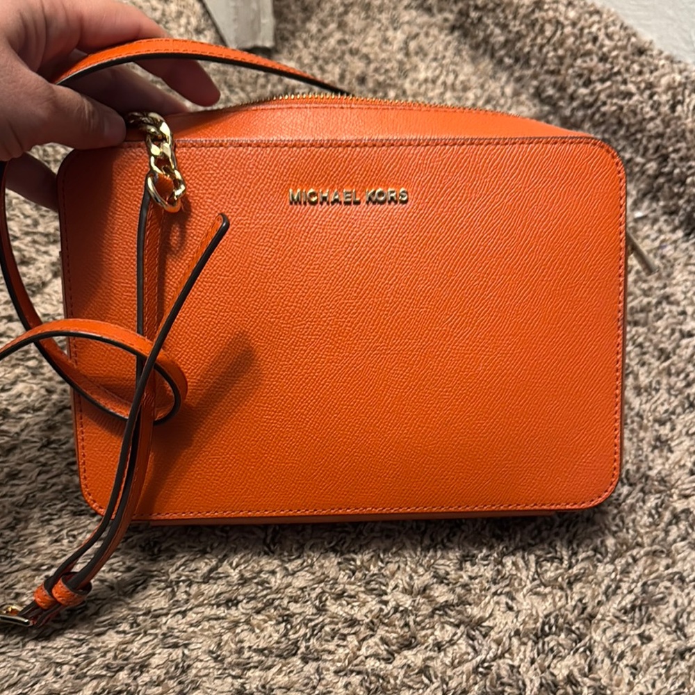 Michael Kors Orange Leather Crossbody